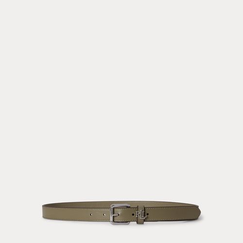 Ceinture fine passant à logo en cuir - Lauren - Modalova