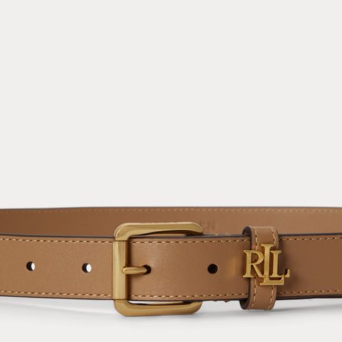 Ceinture fine passant à logo en cuir - Lauren - Modalova