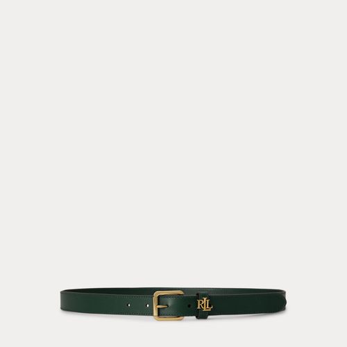 Ceinture fine passant à logo en cuir - Lauren - Modalova
