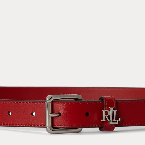 Ceinture fine passant à logo en cuir - Lauren - Modalova