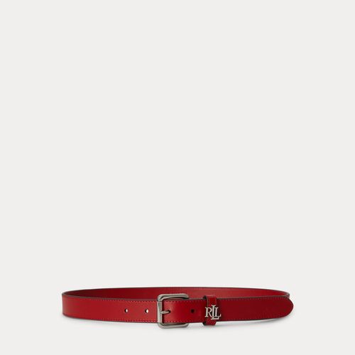 Ceinture fine passant à logo en cuir - Lauren - Modalova