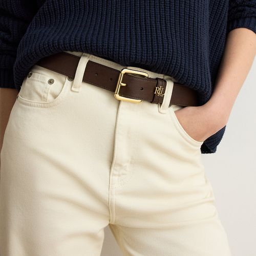 Ceinture en cuir avec passant logo - Lauren - Modalova
