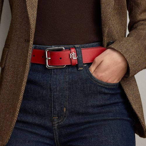 Ceinture en cuir avec passant logo - Lauren - Modalova