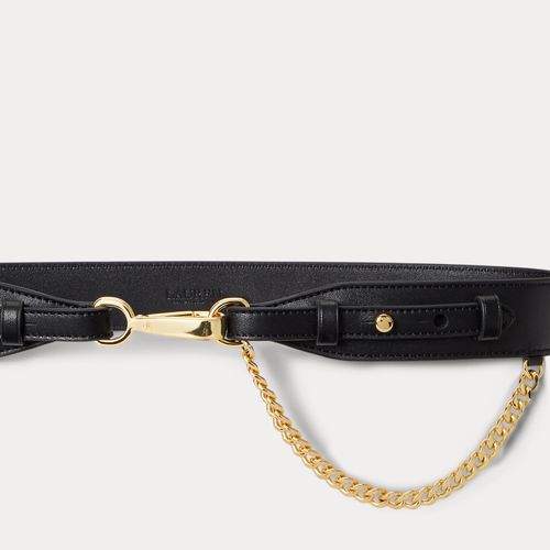 Ceinture fermeture à clip et chaîne cuir - Lauren - Modalova