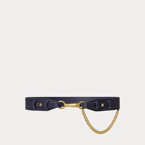 Ceinture fermeture à clip et chaîne cuir - Lauren - Modalova