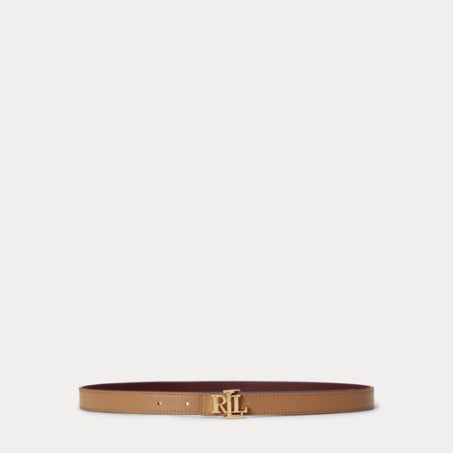 Ceinture fine réversible à logo en cuir - Lauren - Modalova