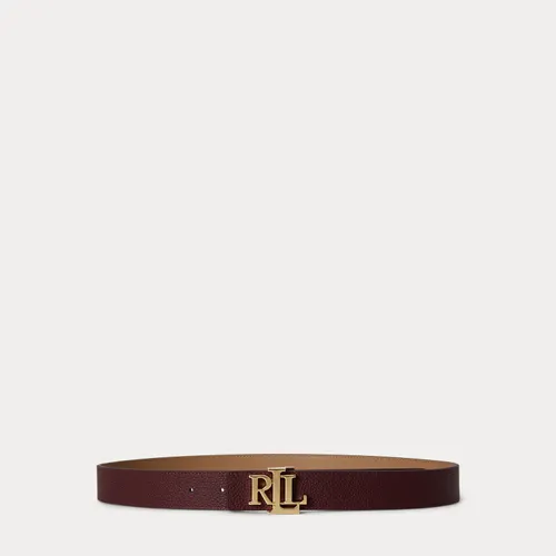 Ceinture en cuir grainé réversible - Lauren - Modalova