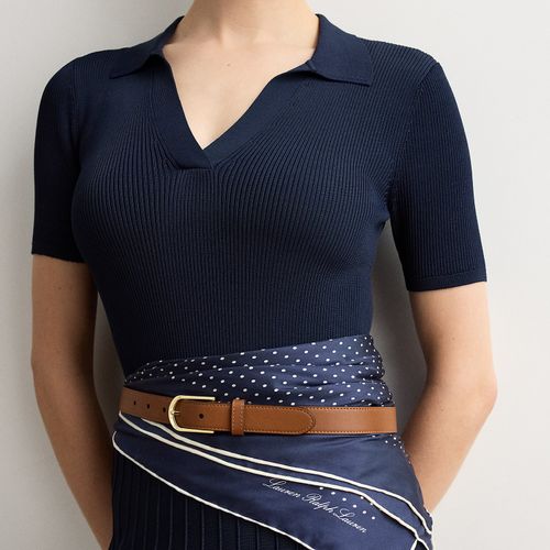 Ceinture fine en cuir à boucle ronde - Lauren - Modalova