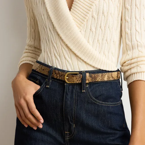 Ceinture fine gaufrée à boucle ronde - Lauren - Modalova