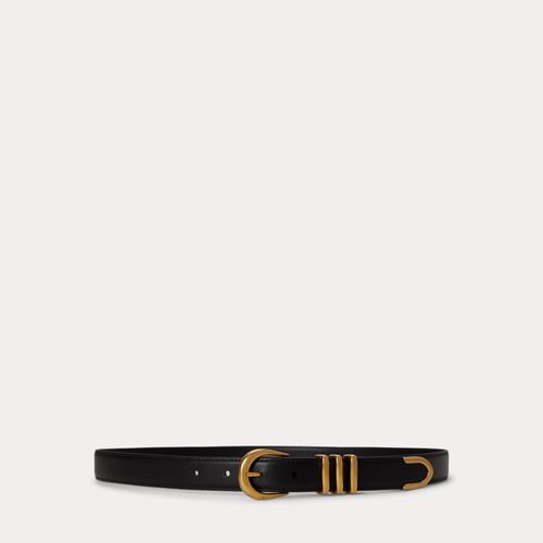 Ceinture fine en cuir à passant en métal - Lauren - Modalova