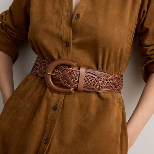 Ceinture large en vachette tressée - Lauren - Modalova