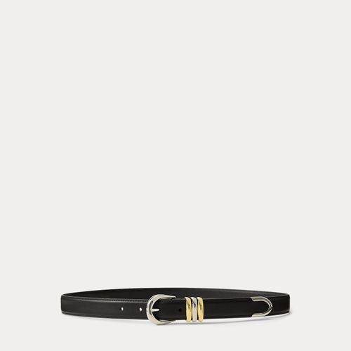 Ceinture fine en cuir à passant en métal - Lauren - Modalova