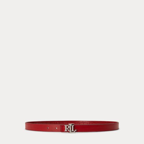 Ceinture fine réversible gaufrée à logo - Lauren - Modalova