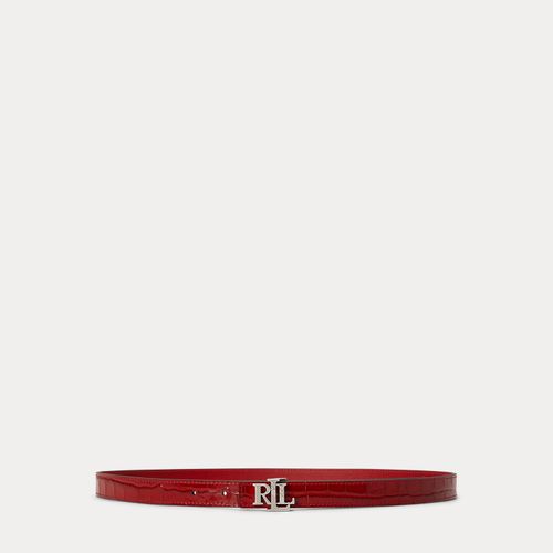 Ceinture fine réversible gaufrée à logo - Lauren - Modalova