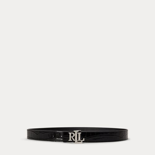 Ceinture réversible logo façon crocodile - Lauren - Modalova