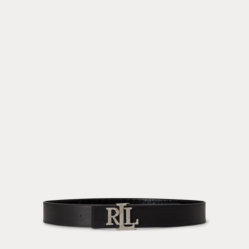Ceinture large réversible gaufrée à logo - Lauren - Modalova