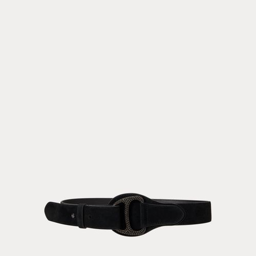 Ceinture large décorée anneau en D daim - Lauren - Modalova