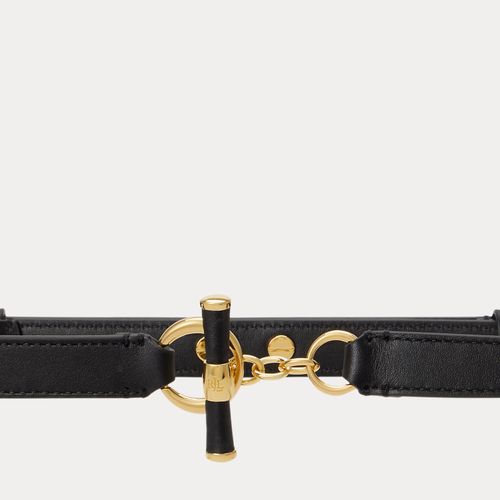Ceinture Skinny en cuir à barrette - Lauren - Modalova