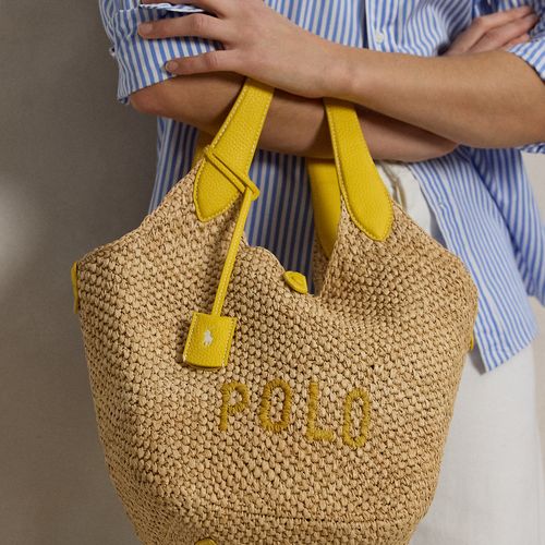Cabas Polo Play logo en raphia et cuir - Polo Ralph Lauren - Modalova
