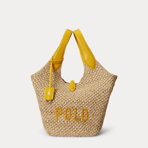 Cabas Polo Play logo en raphia et cuir - Polo Ralph Lauren - Modalova