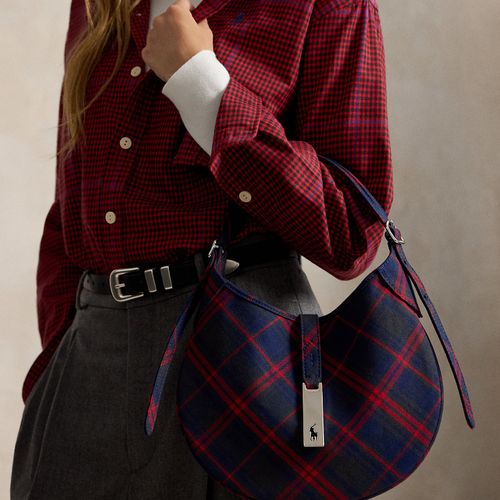 Sac Shoulder Polo ID en sergé écossais - Polo Ralph Lauren - Modalova