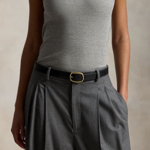 Ceinture fine avec boucle ovale en cuir - Polo Ralph Lauren - Modalova