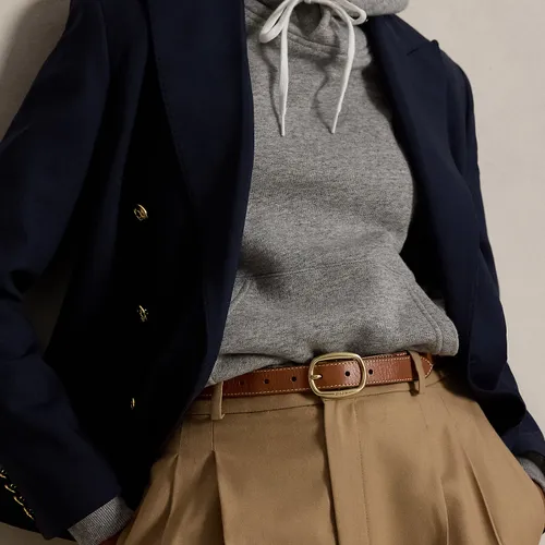Ceinture fine avec boucle ovale en cuir - Polo Ralph Lauren - Modalova