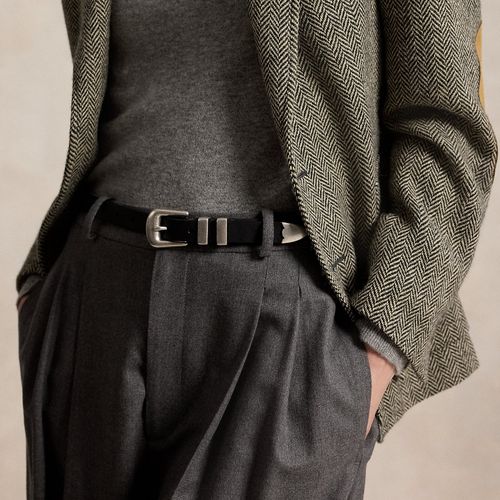 Ceinture western en cuir vieilli - Polo Ralph Lauren - Modalova