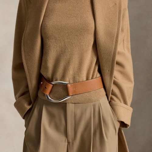 Ceinture large en cuir à boucle étrier - Polo Ralph Lauren - Modalova