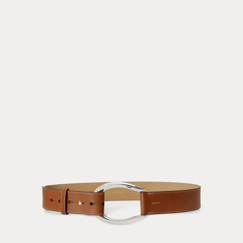 Ceinture large en cuir à boucle étrier - Polo Ralph Lauren - Modalova