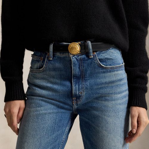 Ceinture en cuir avec plaque - Polo Ralph Lauren - Modalova