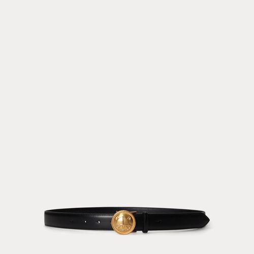 Ceinture cuir avec boucle plaque écusson - Polo Ralph Lauren - Modalova
