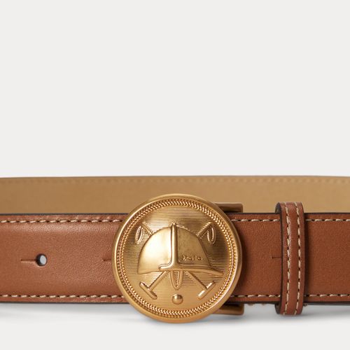 Ceinture cuir avec boucle plaque écusson - Polo Ralph Lauren - Modalova