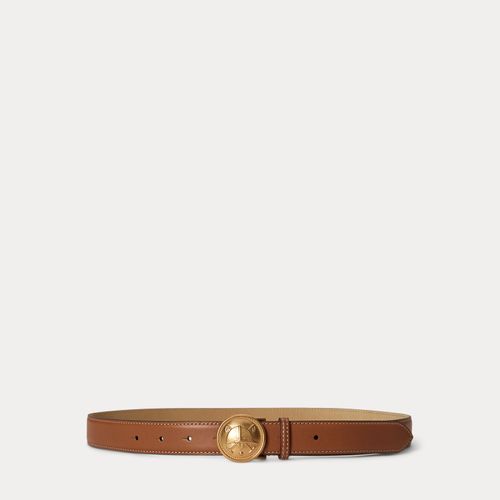 Ceinture cuir avec boucle plaque écusson - Polo Ralph Lauren - Modalova