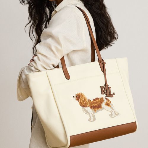 Grand cabas Cameryn brodé chien - Lauren - Modalova
