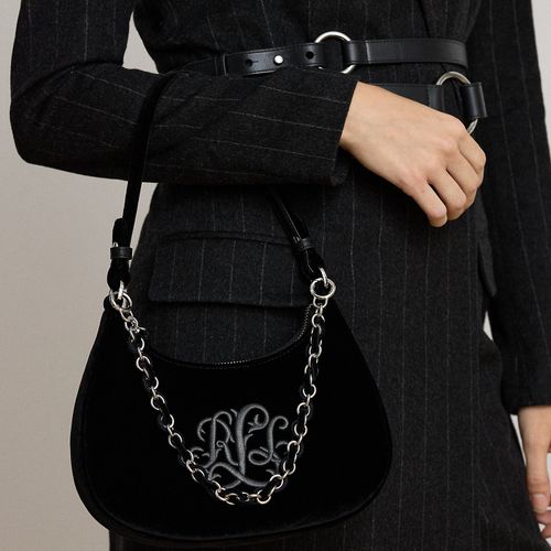 Sac épaule moyen Marcy zippé velours - Lauren - Modalova