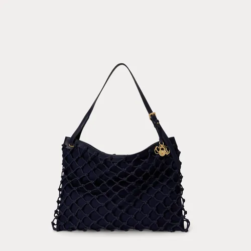 Grand cabas Marcy en toile et macramé - Lauren - Modalova