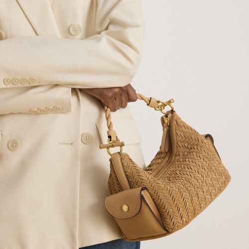 Petit sac épaule Blaike en daim tressé - Lauren - Modalova