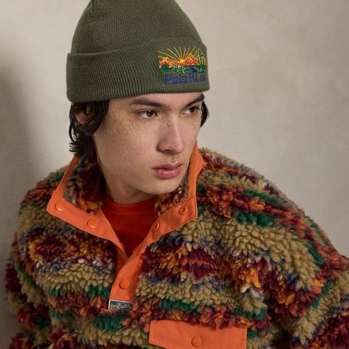Bonnet brodé en laine mélangé - Polo Ralph Lauren - Modalova