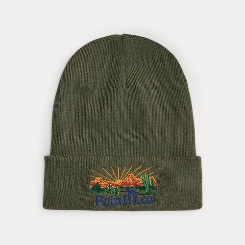 Bonnet brodé en laine mélangé - Polo Ralph Lauren - Modalova