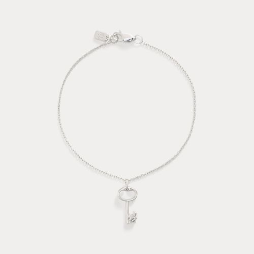 Bracelet flexible breloque clé en argent - Lauren - Modalova