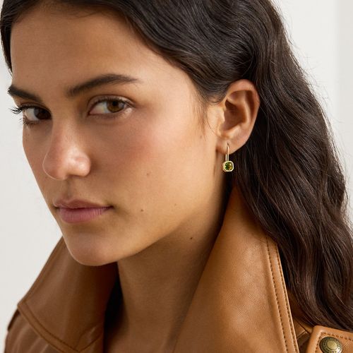 Pendants d'oreille dorés sertis pierres - Lauren - Modalova