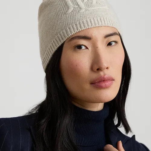 Bonnet en maille avec logo brodé - Lauren - Modalova
