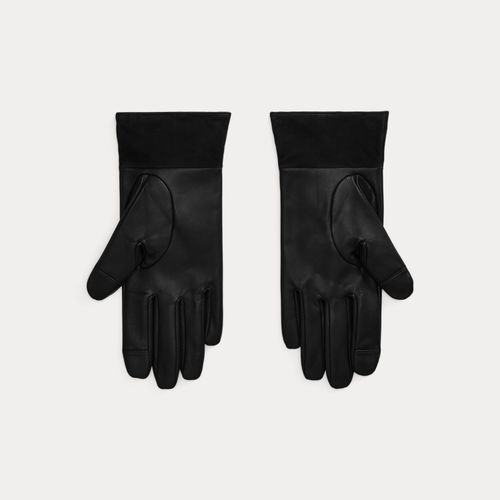 Gants tactiles à logo en peau de mouton - Lauren - Modalova