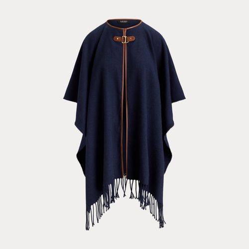 Poncho bordure à boucle tissu à chevrons - Lauren - Modalova