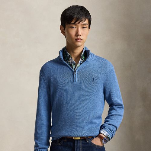 Pull en coton demi-zippé à col cheminée - Polo Ralph Lauren - Modalova