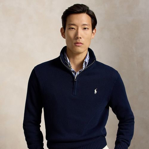 Pull en coton demi-zippé à col cheminée - Polo Ralph Lauren - Modalova