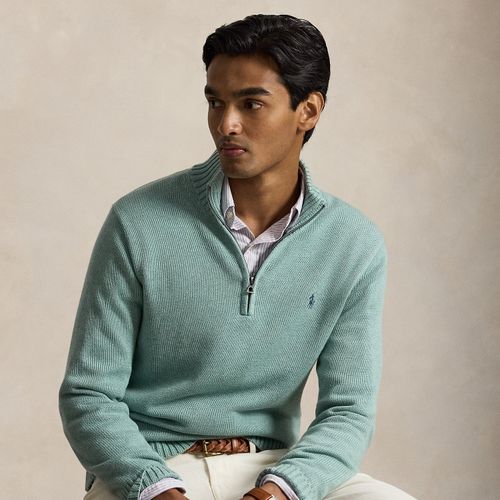 Pull en coton demi-zippé à col cheminée - Polo Ralph Lauren - Modalova