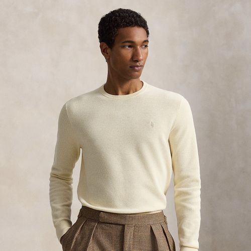 Pull à col rond en coton piqué - Polo Ralph Lauren - Modalova