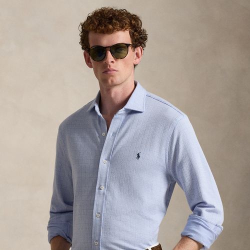 Chemise écossaise en jersey à col évasé - Polo Ralph Lauren - Modalova